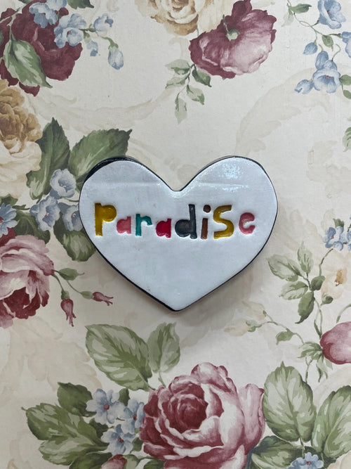 Ceramic Flat Heart Tile - Paradise