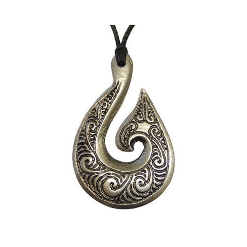 Pewter pendant on Cord - Hook