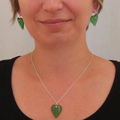 Recycled Glass Kawakawa Leaf Pendant