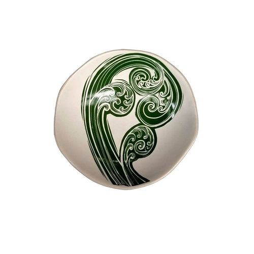 Ponga 2 Green and White - 7cm Porcelain Bowl