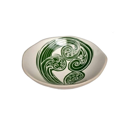Ponga 2 Green and White - 7cm Porcelain Bowl