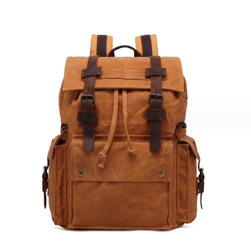 Waterproof Canvas Travel Backpack with front Pocket