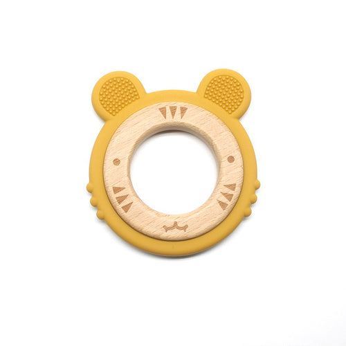 Food Grade Silicone & Wood Teether - Little Tiger