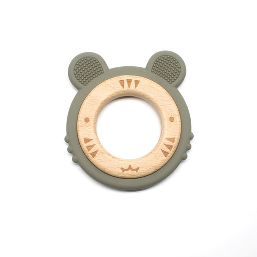 Food Grade Silicone & Wood Teether - Little Tiger
