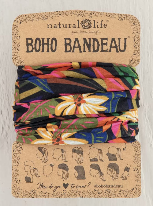 Boho Bandeau - Black Tropical