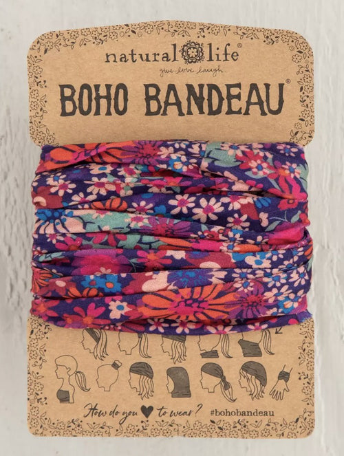 Boho Bandeau - Dark Red/Pink Floral