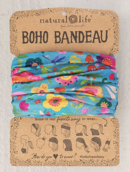 Boho Bandeau - Teal Folk Flower