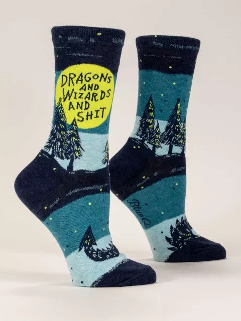 Women's Crew Socks - Dargon Wizards & Shit