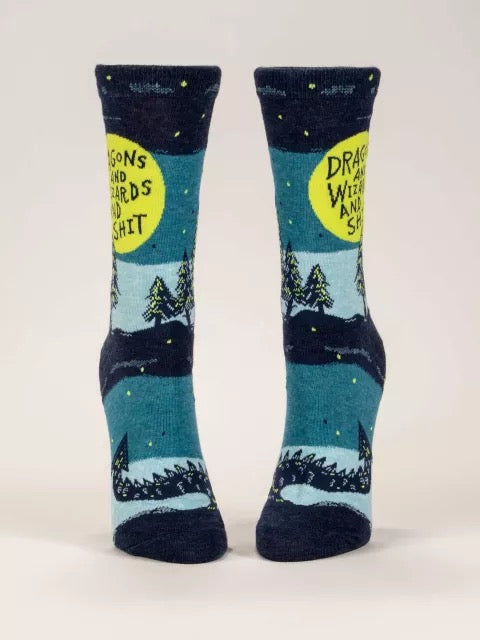 Women's Crew Socks - Dargon Wizards & Shit