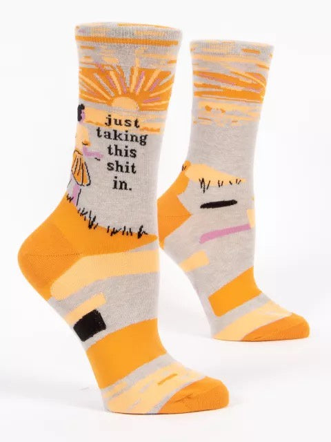 Women's Crew Socks - just taking this shit in.