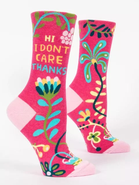 Women's Crew Socks - I Don't Care, THANKS