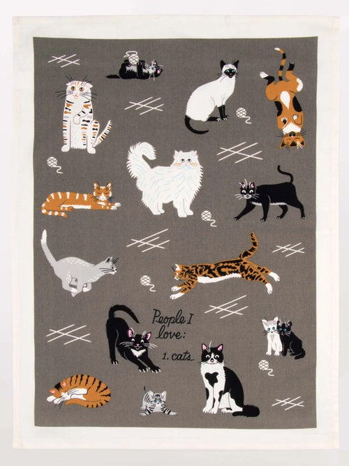 Dish Towel - People I Love: Cats