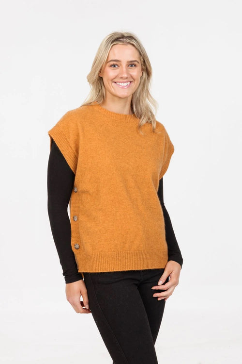 Merino Possum Side Button Vest