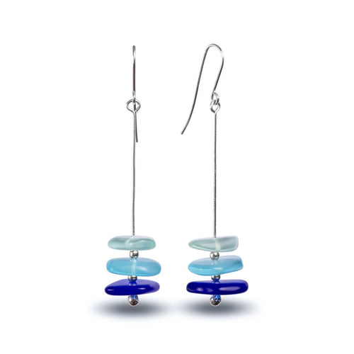 NZ Made Glass Earrings - Pancake Stack