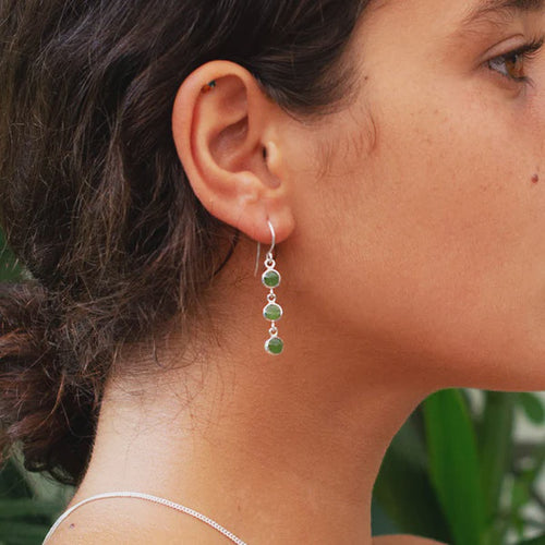 Nick Von K - Pounamu 3 Muses Earrings