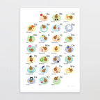 A4 Art Print - Alphabet Kiwis