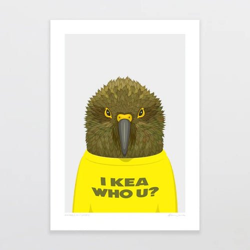 A4 Art Print - Animals In T-shirts Kea