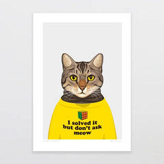 A4 Art Print - Animals In T-shirts cat