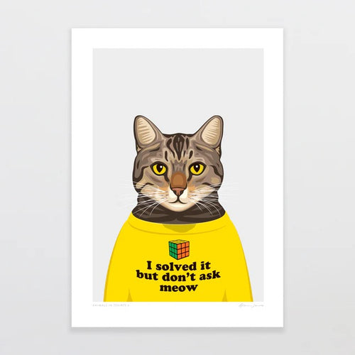 A4 Art Print - Animals In T-shirts cat