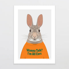 A4 Art Print - Animals In T-shirts rabbit