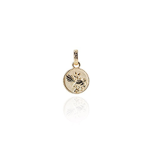 Fantail Coin Pendant Charm (Friendly) - Gold