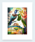 Mattboard Print - Tui And Kereru