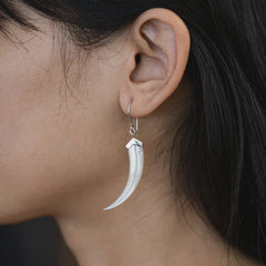 Nick Von K - Mother of Pearl Shell Huia Beak Earrings