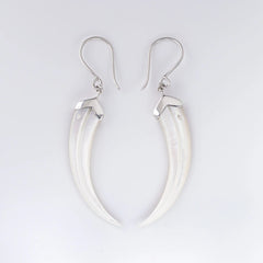 Nick Von K - Mother of Pearl Shell Huia Beak Earrings