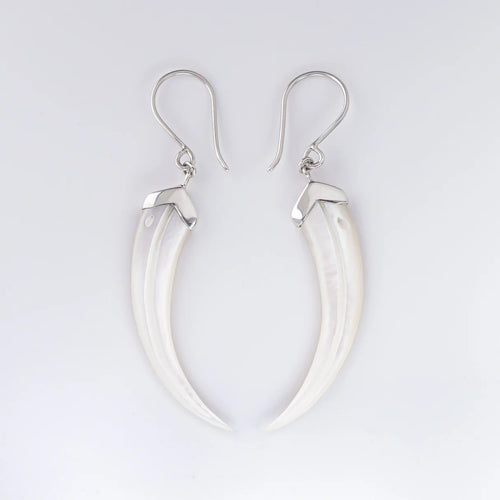 Nick Von K - Mother of Pearl Shell Huia Beak Earrings
