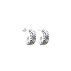 Sterling Silver Earrings - Forever Fern Hoops (Treasured Always)