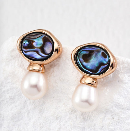 Sterling Silver Earrings - Paua Pearl Drop