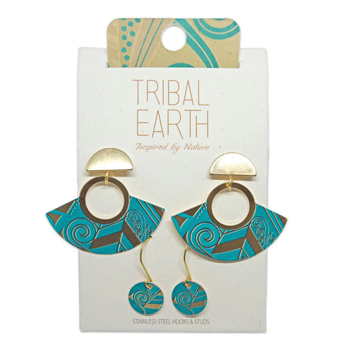 Tribal Earth Koru Fan Earings