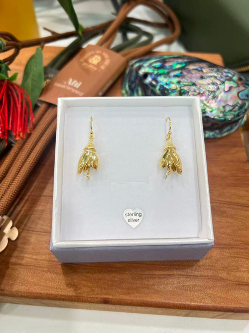 Sterling Silver Kowhai Flower Earrings