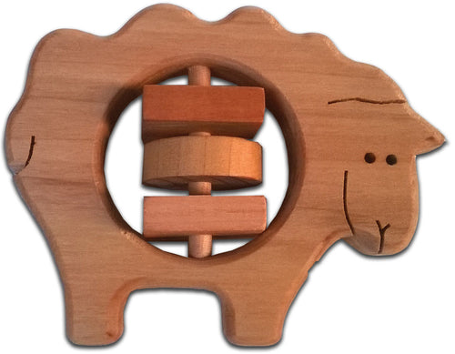 NZ Made Wooden Rattle Sheep