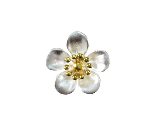 Sterling Silver Pendant - NZ Manuka Flower