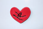 Ceramic Heart - Bird On a Branch Red