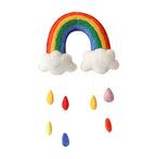 Handmade Wool Felt Rainbow & Cloud Mobile Kids Room Hanging Wall Decor