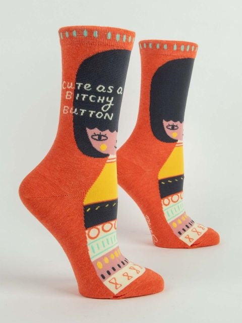 Women's Crew Socks - Cute as a bitchy button