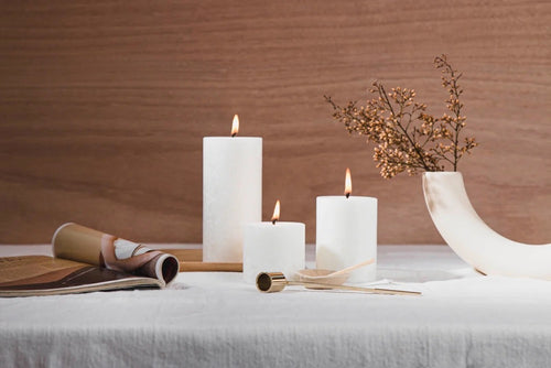 Pinot Blanc Pillar Candle (White) Large 100mm