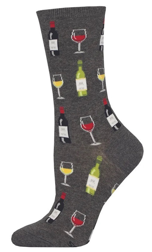 Women's Socks - Fine Wine - Gray Heather