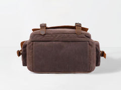 Leather Canvas Backpack Large Pocket