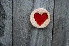 Ceramic Pink Lace Heart Pebble