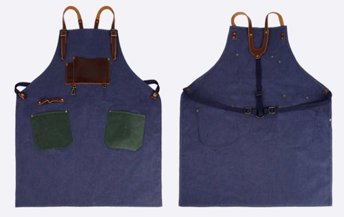 Robust Canvas Apron with Leather Trim