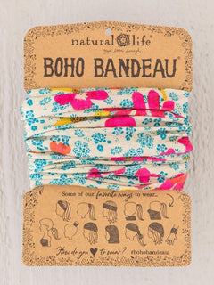 Boho Bandeau - Blue/Pink Daisies