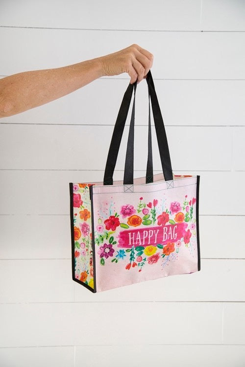 Gift Bag Recycle Happy Bag Pink Floral Large