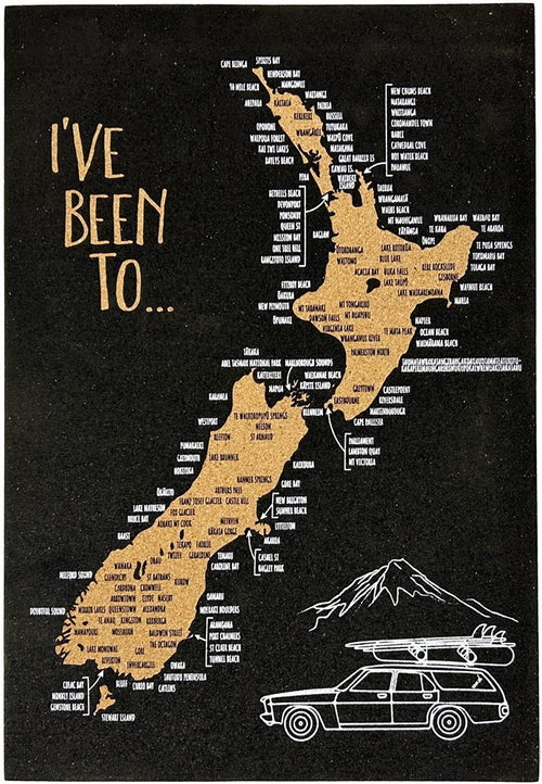 A2 Framed Aotearoa - New Zealand Pin Cork Map