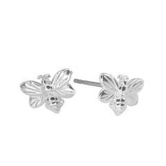 Silver Honey Bee Studs