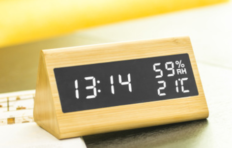 Wooden LED Alarm Clock 16cm