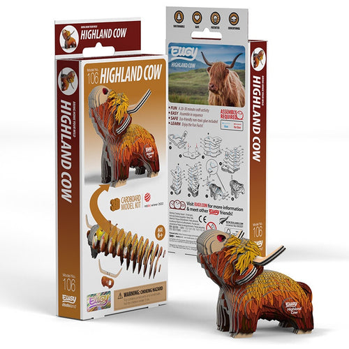 3D Cardboard Kit Set -Highland Cow