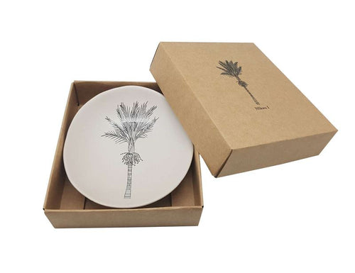 Black Nikau on White 10cm Bowl
